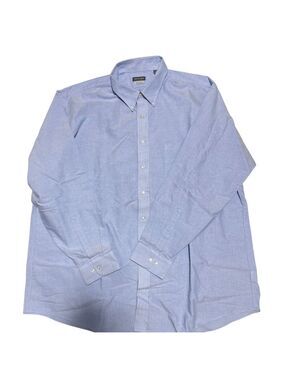 Van Heusen Size 19 36/37 Blue Regular Fit Wrinkle Free Long Sleeved Dres…